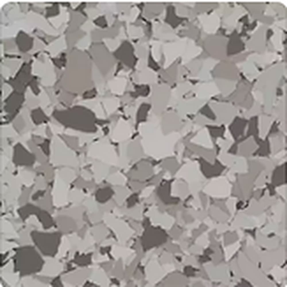 Dovetail vinyl flake blend: light grey, white and charcoal chips.